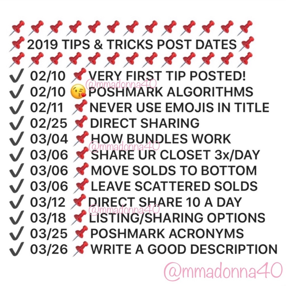 #1 ❤️ 2019 ❤️ MMADONNA40 POSHMARK TIPS & TRICKS❣️ - Picture 3 of 7
